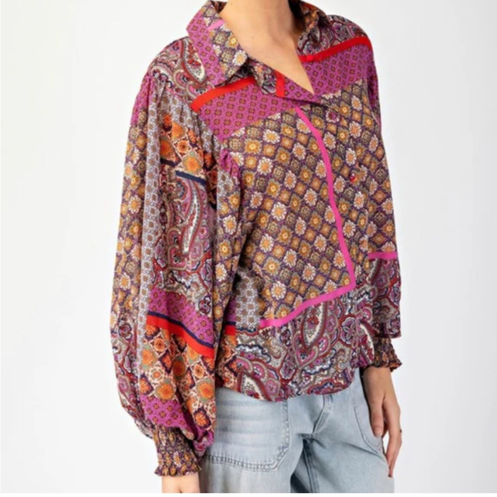 ee:some Boho Puff Sleeve Top